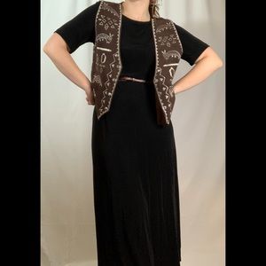 Long Slinky Black Dress M/L